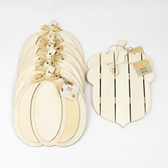 Lot of 8 Autumn-Themed Wooden Plaques For Painting Crafts Pumpkins and Acorns