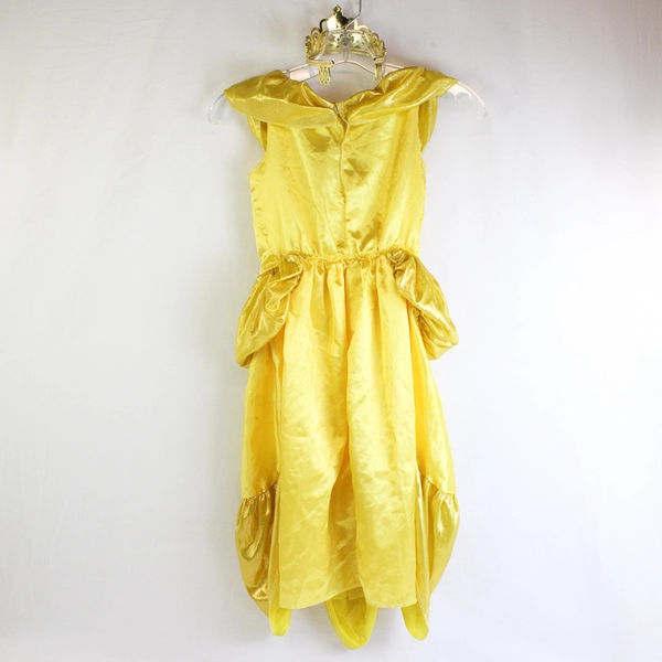 Disney Classics Belle Beauty and The Beast Dress Girls' Size M 7-8 w/ Crown FLAW