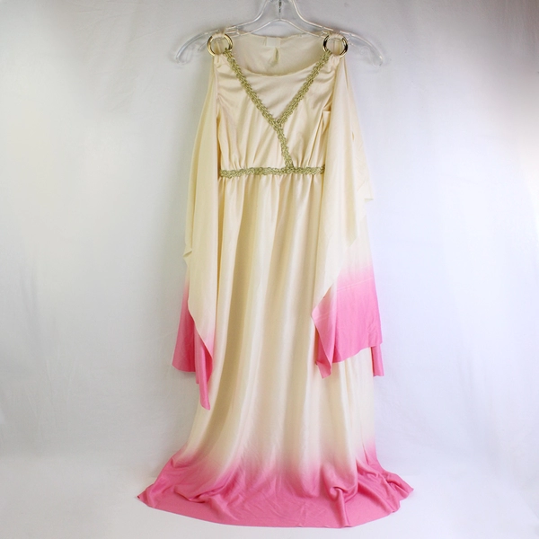 Cream and Pink Renaissance Dress Halloween Costume Girls' Medium FLAWED