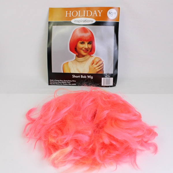 Jo-Ann Holiday Inspirations Pink Short Bob Wig One Size