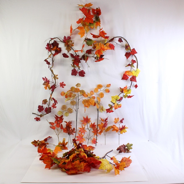 1.5 Lbs Mixed Lot Artificial Autumn Fall Foliage and Flowers