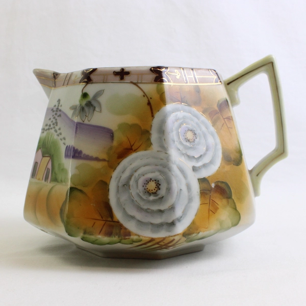 Vintage Te-Oh Nippon Hand-Painted Lemonade Cider Pitcher 6"