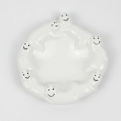 VTG King May Co. Ceramic Halloween Ghost Candy Dish 8"