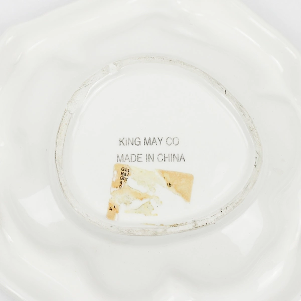 VTG King May Co. Ceramic Halloween Ghost Candy Dish 8"