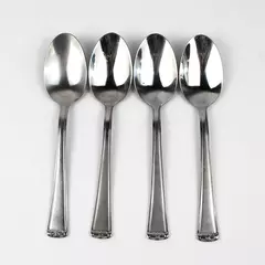 Lot of 4 Hampton Silversmiths HSV141 Stainless Steel Soup Spoons