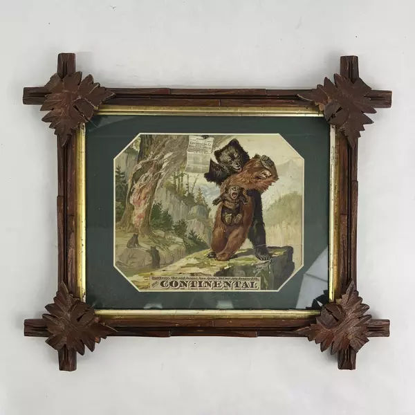 VTG Framed Continental Print Don't Cry The Old Home Has Gone