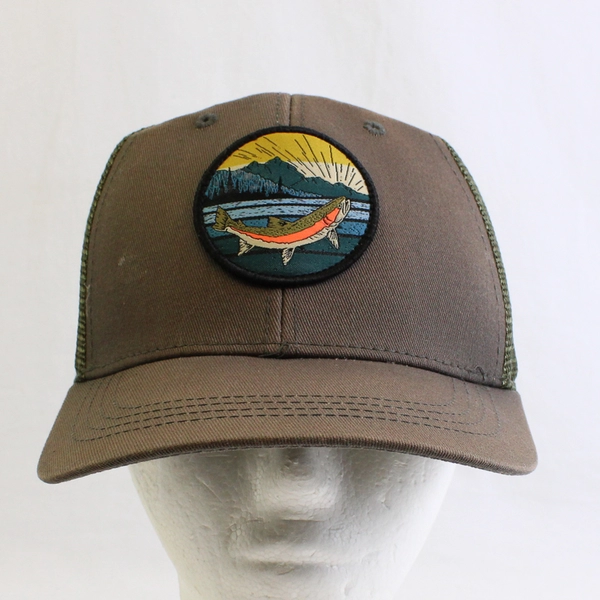 Johan Du Preez Green Gray Fish Mesh Snapback Adjustable Rep Your Water Trout