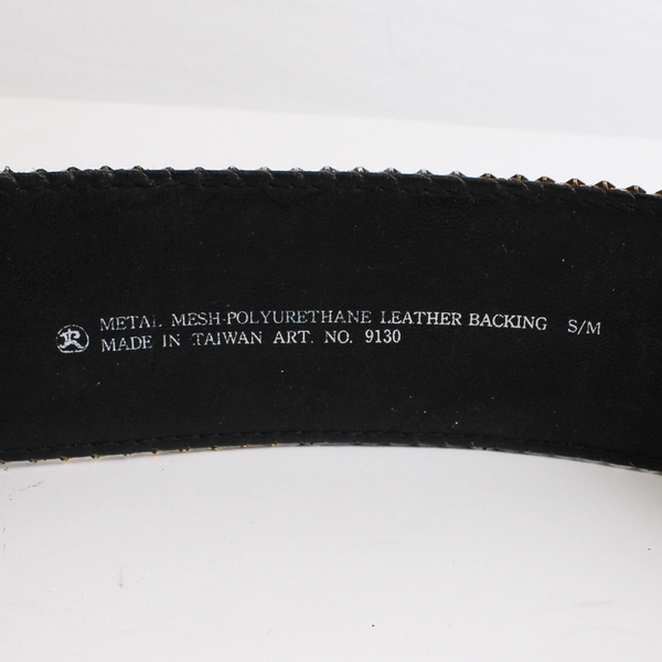 Vintage COMECO Belt Women Size S/M Gold & Silver Metal Art 9130 Mesh Designer