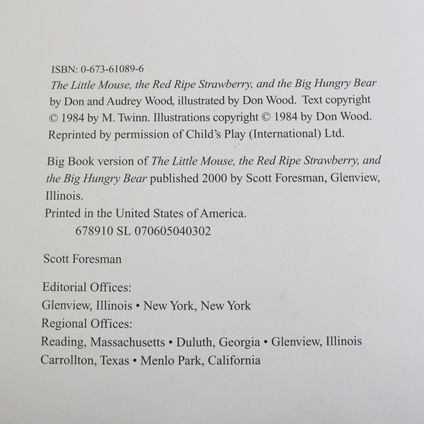 The Little Mouse The Red Ripe Strawberry and The Big Hungry Bear Big Book PB