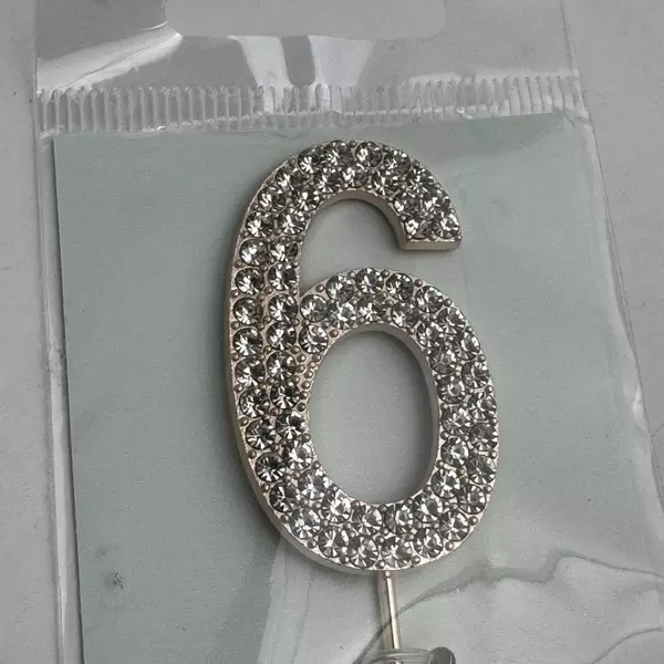 Rhinestone Number 1 & 6 Cake Decoration Birthday Dessert Decoration (16, 61)