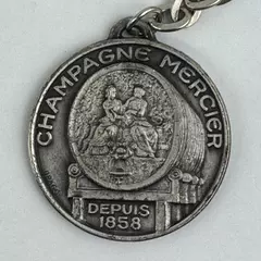 Champagne Mercier Epernay Pewter Keychain Depuis1858 Key Ring