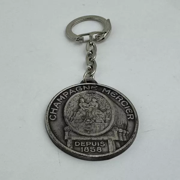 Champagne Mercier Epernay Pewter Keychain Depuis1858 Key Ring