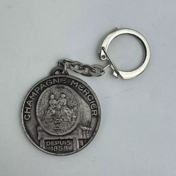 Champagne Mercier Epernay Pewter Keychain Depuis1858 Key Ring