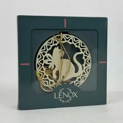 Vintage Lenox Carved Porcelain Yuletide Cat Silhouette Christmas Ornament