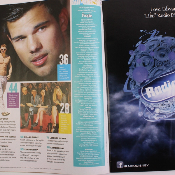 Twilight Breaking Dawn People Magazine 2011 Robert Pattinson Kristen Stewart