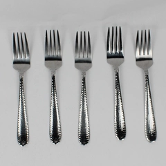 Lot Of 5 Towle Silver Logan Hammer Ring (Stainless) Flatware Salad Forks