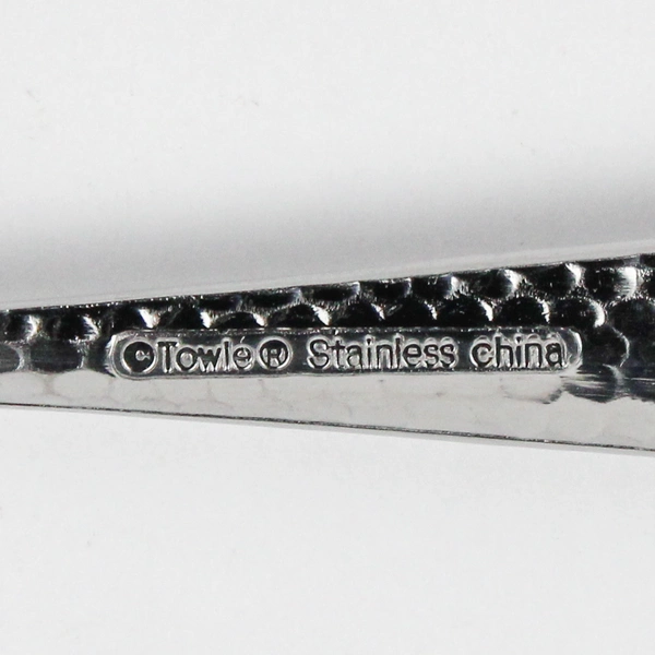 Lot Of 5 Towle Silver Logan Hammer Ring (Stainless) Flatware Salad Forks