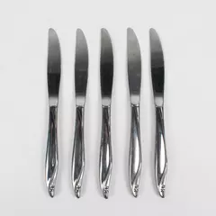 Lot 5 Oneida Silver Surf Club (Stainless) Flatware Oval Dinner Knives 8.5" Tall