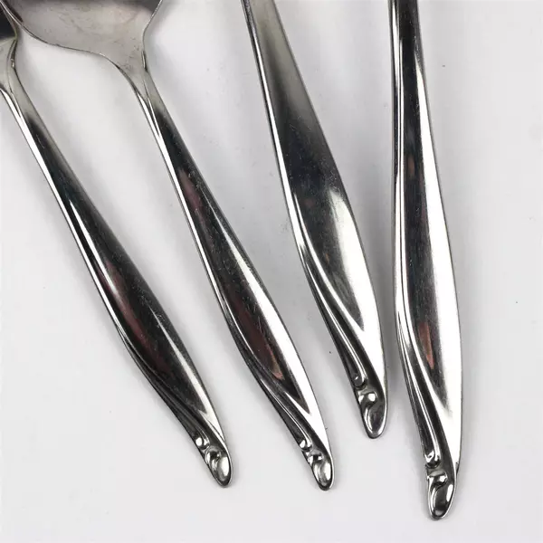 Lot 4 Oneida Silver Surf Club (Stainless) Flatware Oval Ladle, Butter, Tsp, Fork