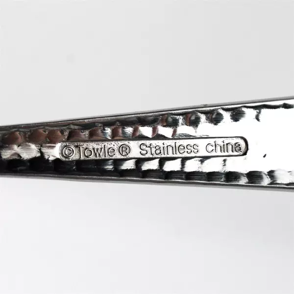 Lot Of 5 Towle Silver Logan Hammer Ring (Stainless) Flatware Dinner Forks