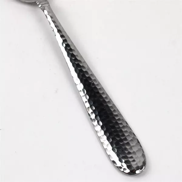 Lot Of 5 Towle Silver Logan Hammer Ring (Stainless) Flatware Soup Spoons