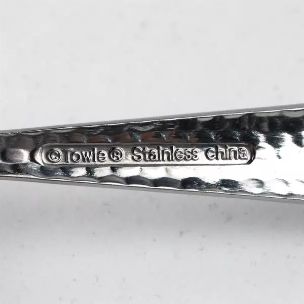 Lot Of 5 Towle Silver Logan Hammer Ring (Stainless) Flatware Soup Spoons