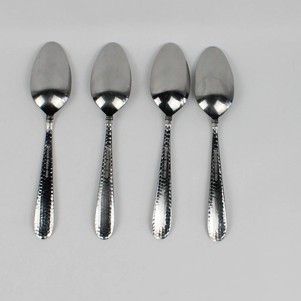 Lot Of 4 Towle Silver Logan Hammer Ring (Stainless) Flatware Soup Spoons