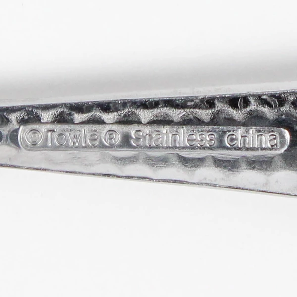 Lot Of 4 Towle Silver Logan Hammer Ring (Stainless) Flatware Soup Spoons