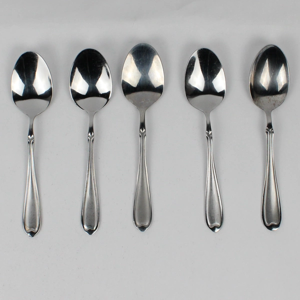 Lot Of 5 Wallace Silver Summerset Frost (Stainless) Flatware Teaspoons 6.5" Long