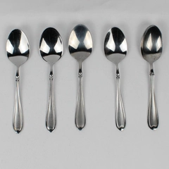 Lot Of 5 Wallace Silver Summerset Frost (Stainless) Flatware Teaspoons 6.5" Long