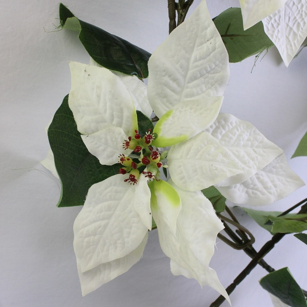 94 Inch Poinsettia Garland with Berries Holiday Christmas Decoration