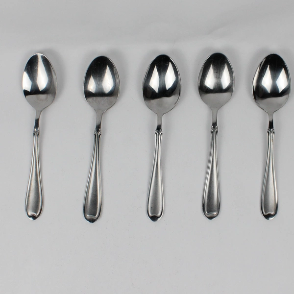 Lot Of 5 Wallace Silver Summerset Frost (Stainless) Flatware Soup Spoons
