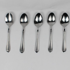 Lot Of 5 Wallace Silver Summerset Frost (Stainless) Flatware Soup Spoons