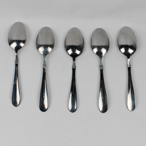 Lot Of 5 Wallace Silver Summerset Frost (Stainless) Flatware Soup Spoons