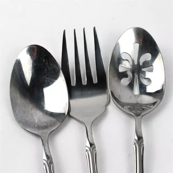 Lot Of 3 Wallace Silver Summerset Frost (Stainless) Flatware Serving Spoons/Fork