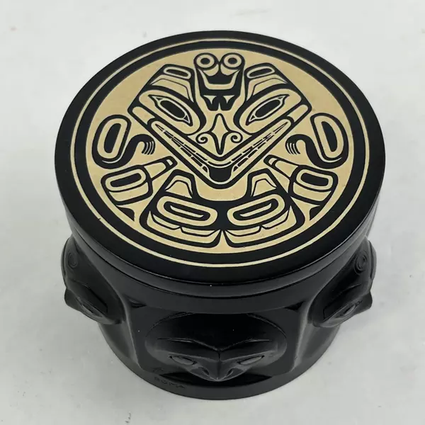 Boma Carved Tribal Faces Trinket Box