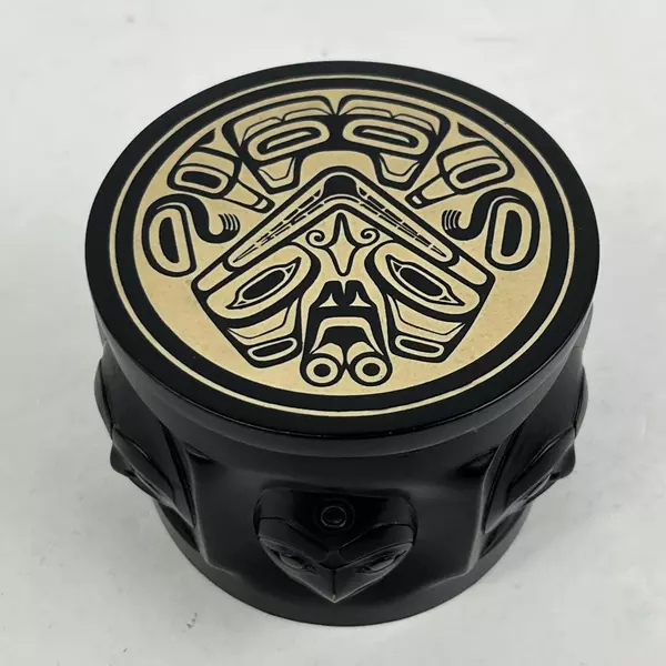 Boma Carved Tribal Faces Trinket Box