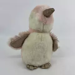 FAO Schwarz Pink and White Penguin Plush 14 Inch Gold Glitter Appendages