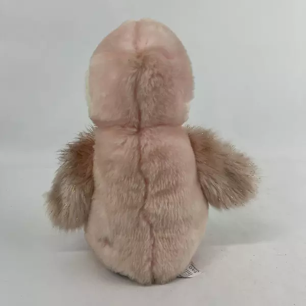 FAO Schwarz Pink and White Penguin Plush 14 Inch Gold Glitter Appendages