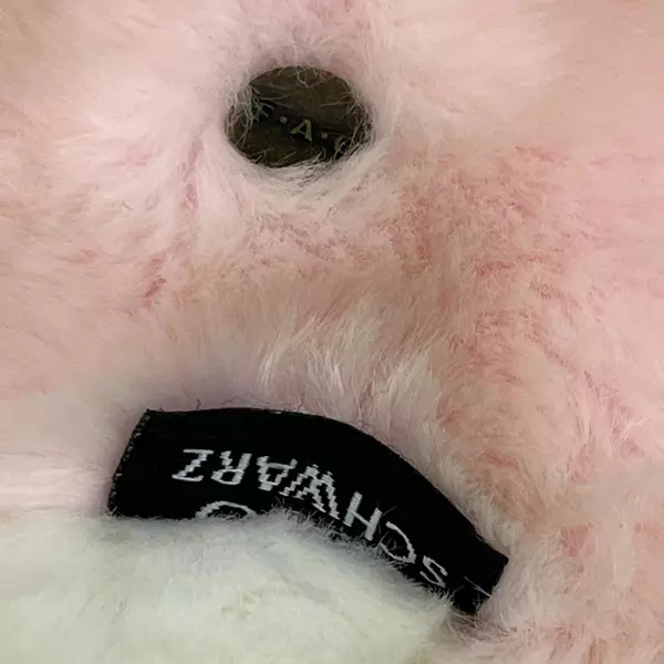 FAO Schwarz Pink and White Penguin Plush 14 Inch Gold Glitter Appendages