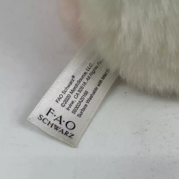 FAO Schwarz Pink and White Penguin Plush 14 Inch Gold Glitter Appendages