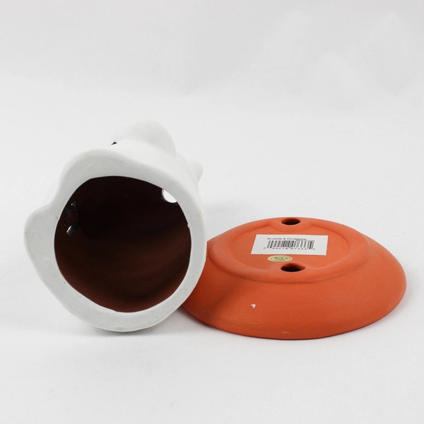 Unbranded Ceramic Boo Ghost Figurine Home Decor White/Orange 6.75" Tall