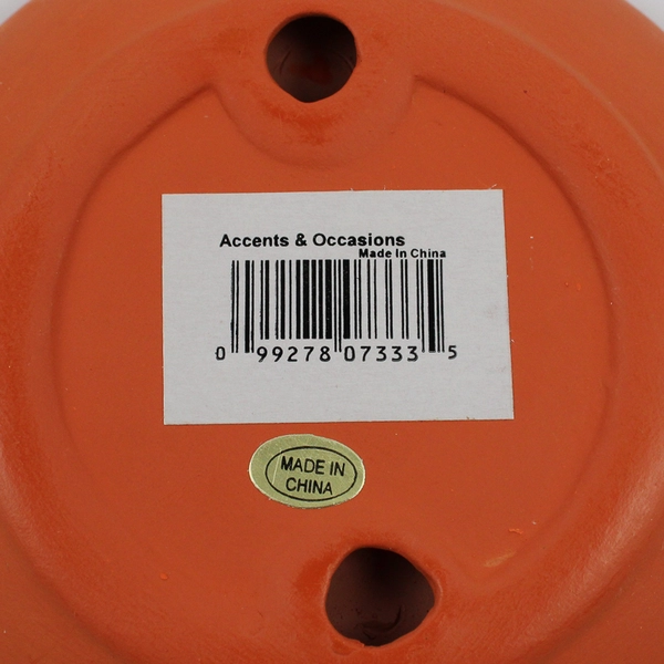 Unbranded Ceramic Boo Ghost Figurine Home Decor White/Orange 6.75" Tall