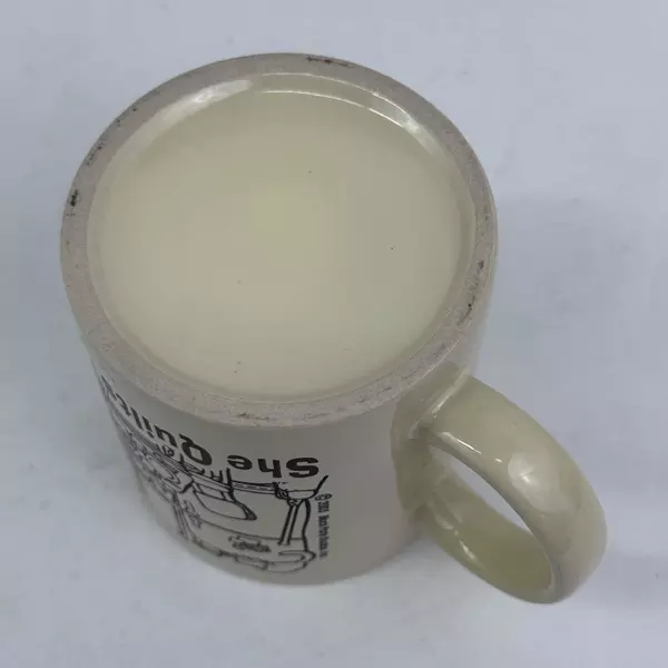 Novelty Couples Mug She Quilts I Cook Kitchen 2003 Block Party Studios