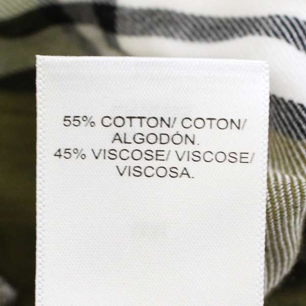 Lucky Brand Green and White Classic Fit Plaid Button-Up Women's Medium