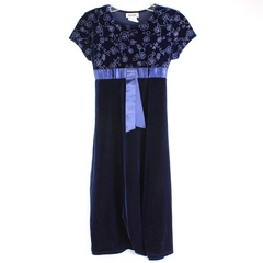Byer Girl Sparkly Floral Navy Blue Dress Girl's Size 12
