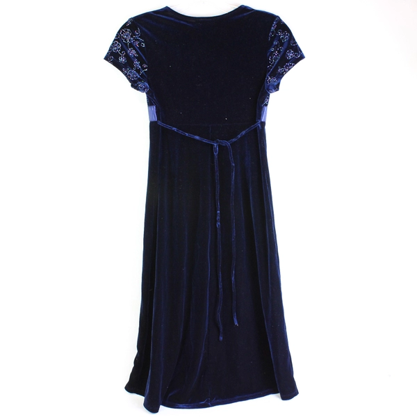 Byer Girl Sparkly Floral Navy Blue Dress Girl's Size 12