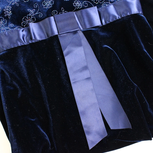 Byer Girl Sparkly Floral Navy Blue Dress Girl's Size 12