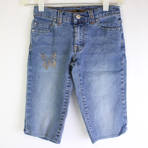 Arizona Jean Co. Medium Wash Bedazzled Capris Girls' Size 7 Reg