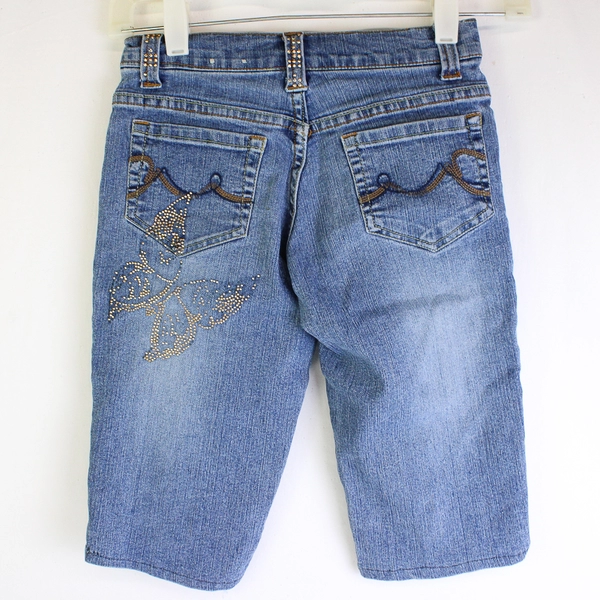 Arizona Jean Co. Medium Wash Bedazzled Capris Girls' Size 7 Reg